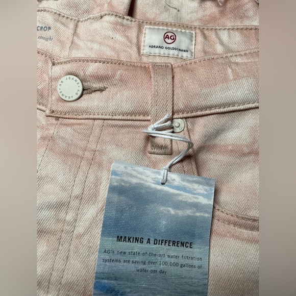 AG Jeans Alexxis Vintage High-Rise Straight Crop in Tie-Dye Mauve Orchid 32R - Picture 15 of 16